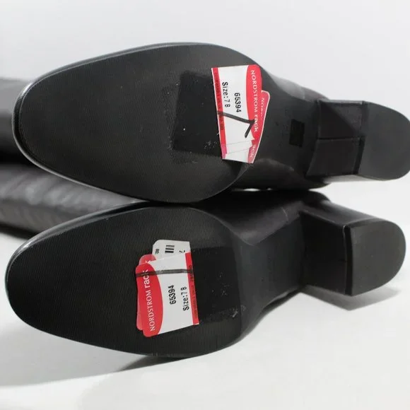 Stuart Weitzman Gillian Leather Block Heel Knee-High Boots - Dark Gray 7M - Picture 4 of 7